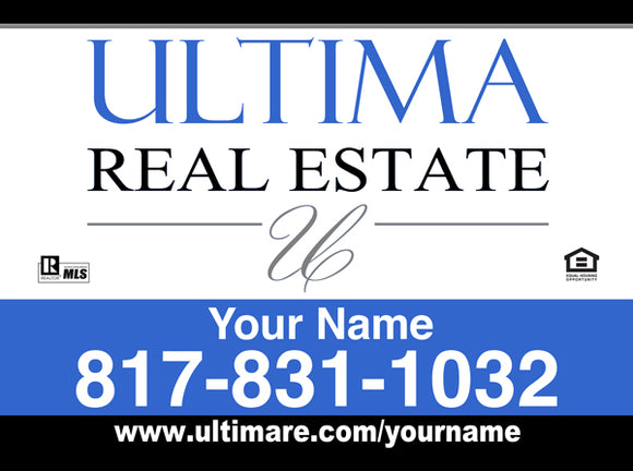 18x24 Ultima Real Estate - Aluminum Sign Panel Only